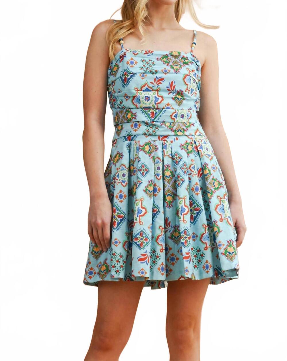 NEW STRUT & BOLT bandana mini dress in sky blue